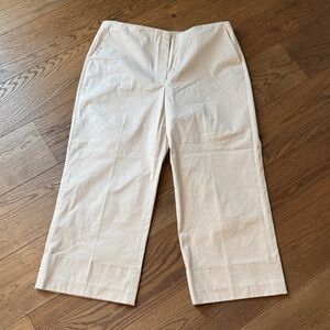 Theory Tan Wide-legged Cropped Trousers - Size 16